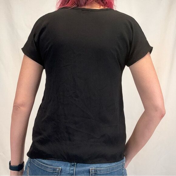 Soprano Womens Blouse Top Shirt Black S SM Small Crew Scoop Neckline Lightweight - Picture 2 of 12